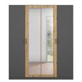 Rauch Miro 181cm 4 Door Wardrobe with Mirror - Metallic Dark Grey and Artisan Oak