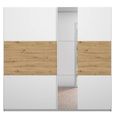 Rauch Miro 218cm 2 Door Sliding Wardrobe with Mirror - Alpine White and Artisan Oak
