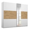 Rauch Miro 218cm 2 Door Sliding Wardrobe with Mirror - Alpine White and Artisan Oak