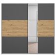 Rauch Miro 218cm 2 Door Sliding Wardrobe with Mirror - Metallic Dark Grey and Artisan Oak