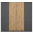 Rauch Miro 226cm 4 Door Wardrobe - Metallic Dark Grey and Artisan Oak