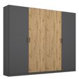 Rauch Miro 226cm 4 Door Wardrobe - Metallic Dark Grey and Artisan Oak