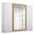 Rauch Miro 226cm 4 Door Wardrobe with Mirror - Alpine White and Artisan Oak