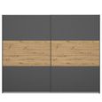 Rauch Miro 261cm 2 Door Sliding Wardrobe - Metallic Dark Grey and Artisan Oak
