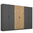 Rauch Miro 271cm 6 Door Wardrobe - Metallic Dark Grey and Artisan Oak