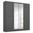 Rauch Modi 181cm 4 Door Wardrobe with Mirror - Metallic Dark Grey