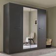 Rauch Modi 226cm 4 Door Wardrobe with Mirror - Metallic Dark Grey