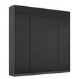 Rauch Monostar 181cm 4 Door Wardrobe - Metallic Dark Grey with Basalt Glass