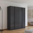 Rauch Monostar 181cm 4 Door Wardrobe with Extras - Metallic Dark Grey