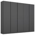 Rauch Monostar 226cm 5 Door Wardrobe with Extras - Metallic Dark Grey