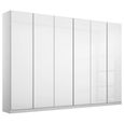 Rauch Monostar 271cm 6 Door Wardrobe with Extras - Alpine White with White Glass