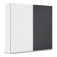 Rauch Monza 218cm 2 Door Sliding Wardrobe - Alpine White and Metallic Dark Grey