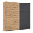 Rauch Monza 218cm 2 Door Sliding Wardrobe - Artisan Oak and Metallic Dark Grey