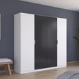 Rauch Monza 226cm 4 Door Wardrobe - Alpine White and Metallic Dark Grey