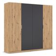 Rauch Monza 226cm 4 Door Wardrobe - Artisan Oak and Metallic Dark Grey