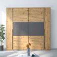 Rauch Mood 225cm 4 Door Wardrobe - Artisan Oak and Metallic Dark Grey