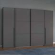 Rauch Mood 268cm 4 Door Wardrobe - Metallic Dark Grey