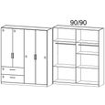 Rauch Morella 181cm 4 Door Wardrobe with Drawer - Alpine White and White High Gloss