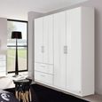 Rauch Morella 181cm 4 Door Wardrobe with Drawer - Alpine White and White High Gloss