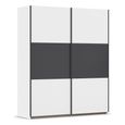 Rauch Neo 175cm 2 Door Sliding Wardrobe - Alpine White and Metallic Dark Grey