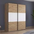 Rauch Neo 175cm 2 Door Sliding Wardrobe - Artisan Oak and Alpine White