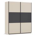 Rauch Neo 175cm 2 Door Sliding Wardrobe - Champagne and Metallic Dark Grey