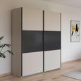 Rauch Neo 175cm 2 Door Sliding Wardrobe - Champagne and Metallic Dark Grey