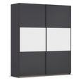 Rauch Neo 175cm 2 Door Sliding Wardrobe - Metallic Dark Grey and Alpine White