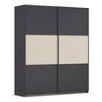Rauch Neo 175cm 2 Door Sliding Wardrobe - Metallic Dark Grey and Champagne