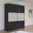 Rauch Neo 175cm 2 Door Sliding Wardrobe - Metallic Dark Grey and Champagne