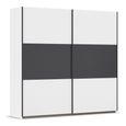 Rauch Neo 218cm 2 Door Sliding Wardrobe - Alpine White and Metallic Dark Grey