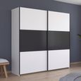 Rauch Neo 218cm 2 Door Sliding Wardrobe - Alpine White and Metallic Dark Grey