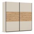 Rauch Neo 218cm 2 Door Sliding Wardrobe - Champagne and Artisan Oak