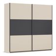 Rauch Neo 218cm 2 Door Sliding Wardrobe - Champagne and Metallic Dark Grey