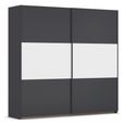 Rauch Neo 218cm 2 Door Sliding Wardrobe - Metallic Dark Grey and Alpine White