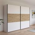 Rauch Neo 261cm 2 Door Sliding Wardrobe - Alpine White and Artisan Oak