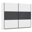 Rauch Neo 261cm 2 Door Sliding Wardrobe - Alpine White and Metallic Dark Grey