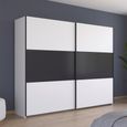 Rauch Neo 261cm 2 Door Sliding Wardrobe - Alpine White and Metallic Dark Grey