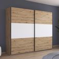 Rauch Neo 261cm 2 Door Sliding Wardrobe - Artisan Oak and Alpine White