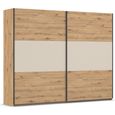 Rauch Neo 261cm 2 Door Sliding Wardrobe - Artisan Oak and Champagne