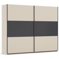 Rauch Neo 261cm 2 Door Sliding Wardrobe - Champagne and Metallic Dark Grey