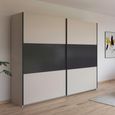 Rauch Neo 261cm 2 Door Sliding Wardrobe - Champagne and Metallic Dark Grey