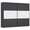 Rauch Neo 261cm 2 Door Sliding Wardrobe - Metallic Dark Grey and Alpine White