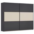 Rauch Neo 261cm 2 Door Sliding Wardrobe - Metallic Dark Grey and Champagne