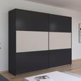 Rauch Neo 261cm 2 Door Sliding Wardrobe - Metallic Dark Grey and Champagne