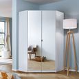 Rauch Ontario 117cm 2 Door Corner Wardrobe with Mirror - Alpine White