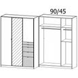 Rauch Ontario 136cm 3 Door Combi Wardrobe - Alpine White and Sonoma Oak