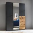 Rauch Ontario 136cm 3 Door Combi Wardrobe - Metallic Grey and Artisan Oak