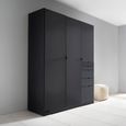 Rauch Ontario 136cm 3 Door Wardrobe with Drawer - Metallic Dark Grey