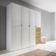 Rauch Ontario 181cm 4 Door Wardrobe with Drawer - Alpine White and Sonoma Oak